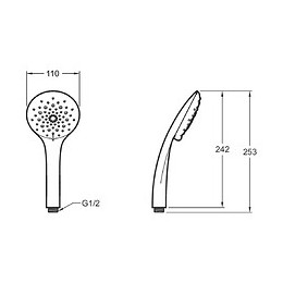 Pommeau De Douche Rond 3 Jets Amelie Chrome