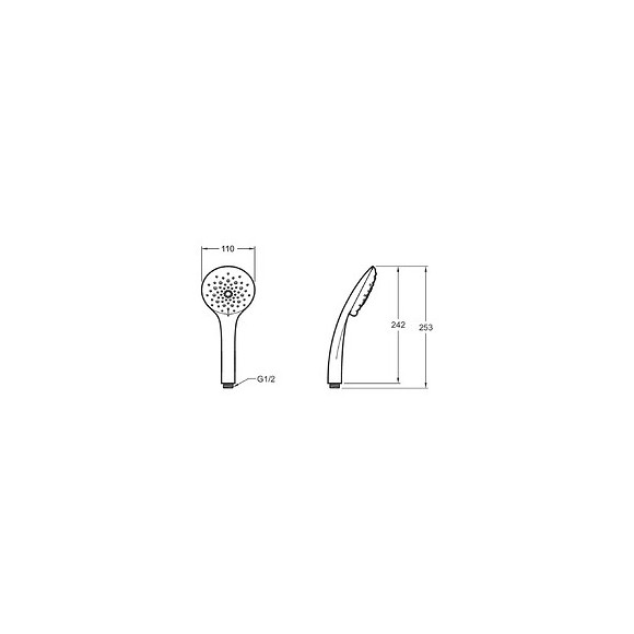 Pommeau De Douche Rond 3 Jets Amelie Chrome