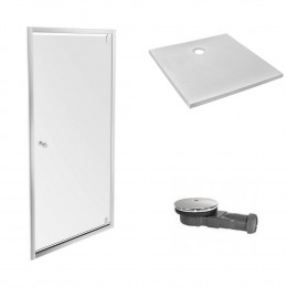 Pack Receveur Douche Ipso Avec Paroi Pivotante Serenity, 80 X 80