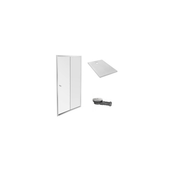 Pack Receveur Douche Ipso Avec Paroi Coulissante Serenity, 120 X 80