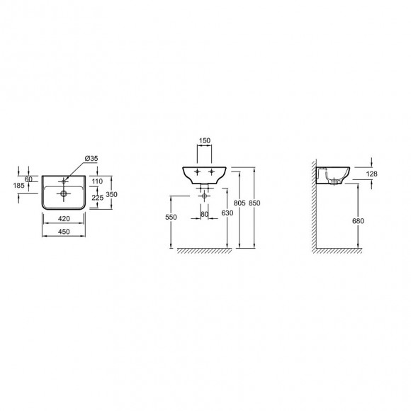 Meuble Lave-mains Struktura Avec Mitigeur Aimé Chrome, Noyer Clair