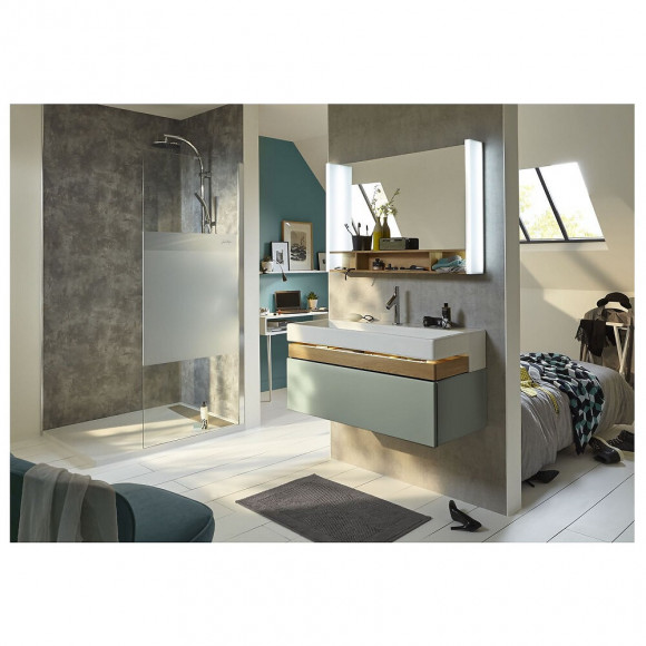 Paroi Douche Fixe Contra, 200 X 100, Verre Transparent Avec Bande D Intimite