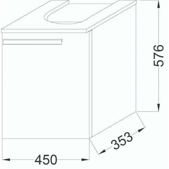 Meuble Lave-mains Struktura Avec Mitigeur Aimé Chrome, Gris Anthracite