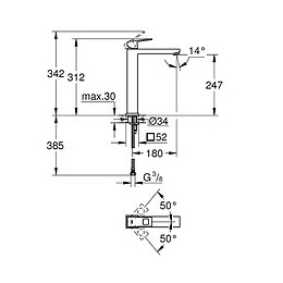 Mitigeur Lavabo/vasque A Poser Eurocube Xl