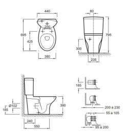 Wc À Poser Presqu Île + Abattant