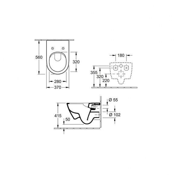 Wc Suspendu Sans Bride Subway 2.0 + Abattant