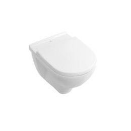 Pack Wc Suspendu Compact Sans Bride O.novo + Abattant + Plaque + Bâti Grohe, Plaque Chromée