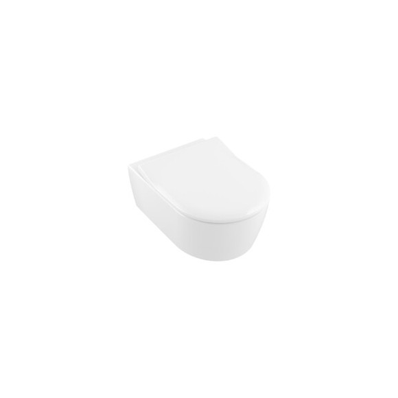 Pack Wc Suspendu Sans Bride Avento + Abattant + Plaque Chromée + Bâti Villeroy & Boch