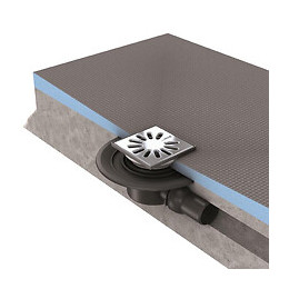 Receveur Écoulement Centré Fundo Primo + Ecoulement Grille Carrée + Kit D Étancheité, 150 X 150, Ecoulement Horizontal