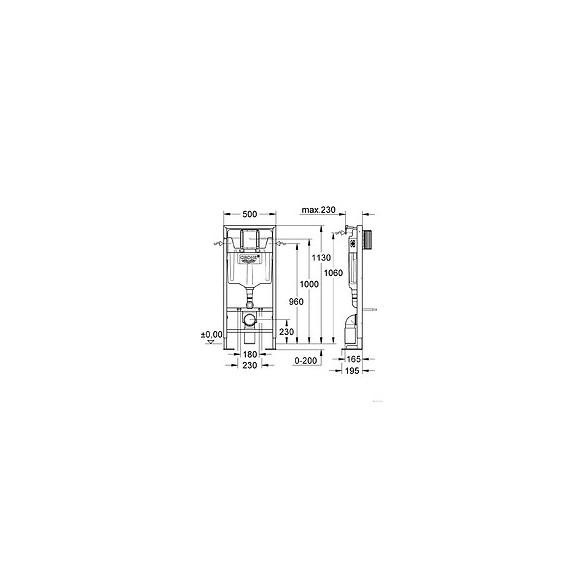 Pack Wc Suspendu Sans Bride Subway 2.0 + Abattant + Plaque Blanche + Bâti Grohe
