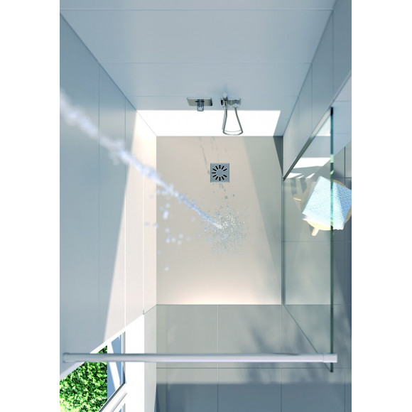 Receveur Bonde Excentrée Fundo Primo + Top, 120 X 90, Blanc