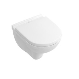 Pack Wc Suspendu Compact Sans Bride O.novo + Abattant + Plaque + Bâti Grohe, Plaque Blanche