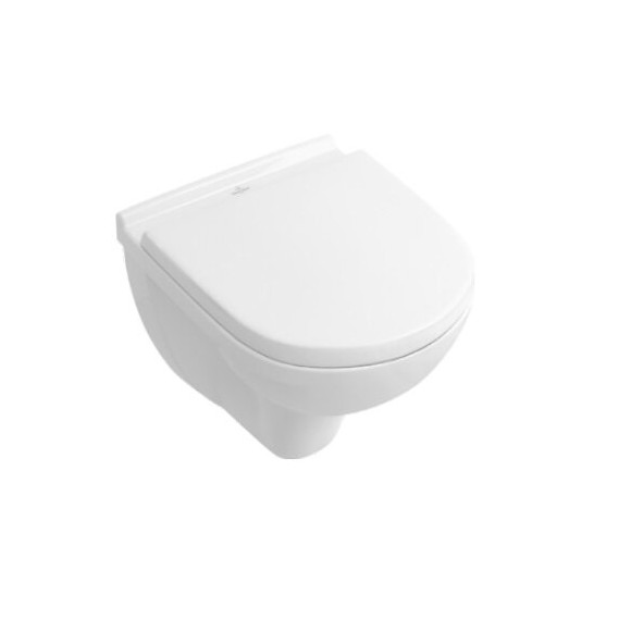 Pack Wc Suspendu Compact Sans Bride O.novo + Abattant + Plaque + Bâti Grohe, Plaque Blanche