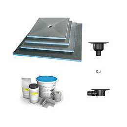 Receveur Écoulement Centré Fundo Primo + Ecoulement Grille Carrée + Kit D Étancheité, 140 X 100, Ecoulement Vertical