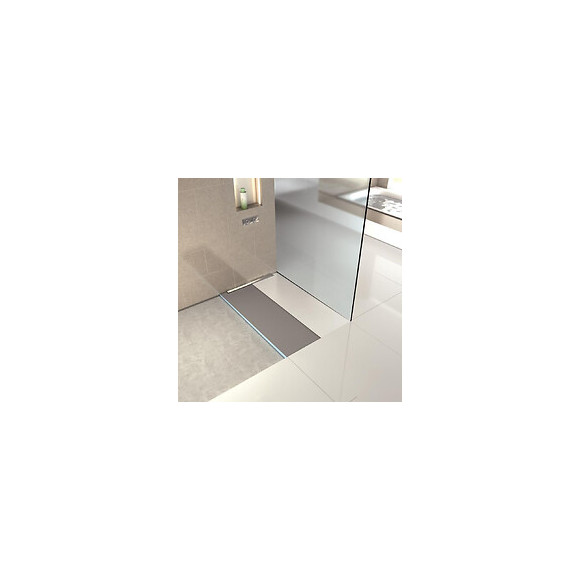 Receveur À Carreler + Barette Finition Inox Fundo Riolito Neo, 180 X 90, Ecoulement Vertical