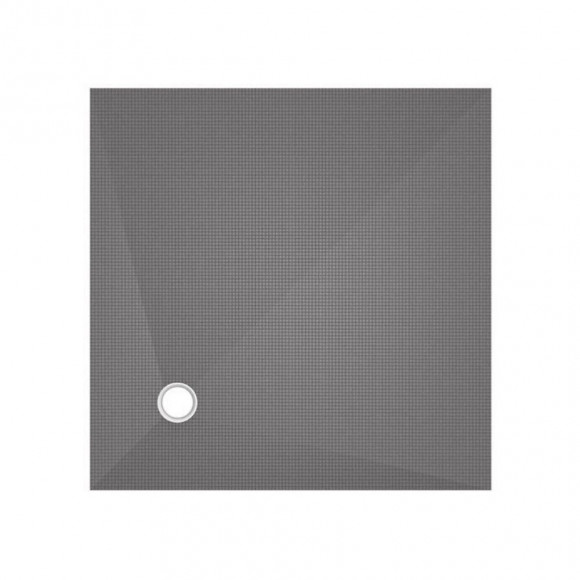 Receveur Écoulement Excentré Fundo Primo + Ecoulement Grille Carrée + Kit D Étancheité, 150 X 150, Ecoulement Vertical