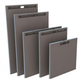 Receveur À Carreler + Barette Finition Inox Fundo Riolito Neo, 90 X 90, Ecoulement Vertical