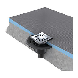 Receveur Écoulement Centré Largeur Fundo Primo + Ecoulement Grille Carrée + Kit D Étancheité, 140 X 90, Ecoulement Horizon