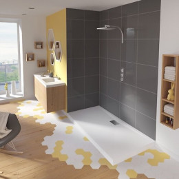 Receveur Kinesurf Blanc, 170 X 80, Adherence Forte / Classe C / Pn24, Bonde Centree Sur La Longueur