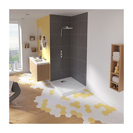 Receveur Douche Blanc Kinesurf, 180 X 100, Adherence Forte / Classe C / Pn24, 10,5, Bonde Centree Sur La Largeur