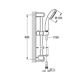 Mitigeur Thermostatique Douche Grohtherm 800 + Barre De Douche + Porte Savon + Douchette Tempesta