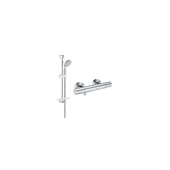 Mitigeur Thermostatique Douche Grohtherm 800 + Barre De Douche + Porte Savon + Douchette Tempesta