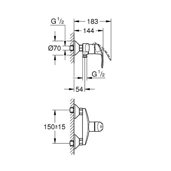 Pack Douche Eurosmart Mitigeur Douche + Douchette + Barre De Douche + Porte Savon