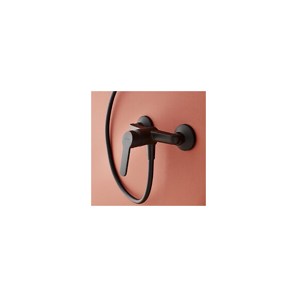 Grohe - Mitigeur Douche Aimé Black + Douchette Shift Ellipse Noire + Flexible Douche Silverflex