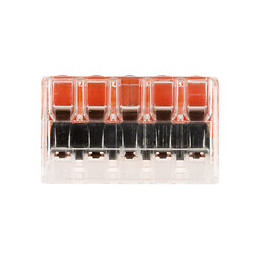 Lot De 20 Mini Bornes De Connexion Rapide S221 Pour Fils Rigides - 5 Entrées  - Wago