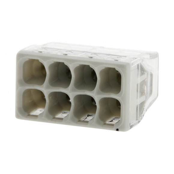 Lot De 10 Mini Bornes De Connexion Rapide S2273 Pour Fils Rigides - 8 Entrées  - Wago