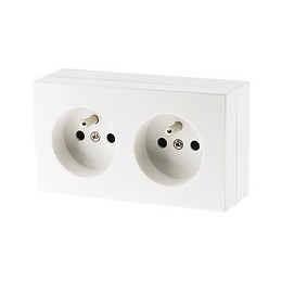 Prise 2p+t 16a Double Pré Câblée Saillie - Bel'vue