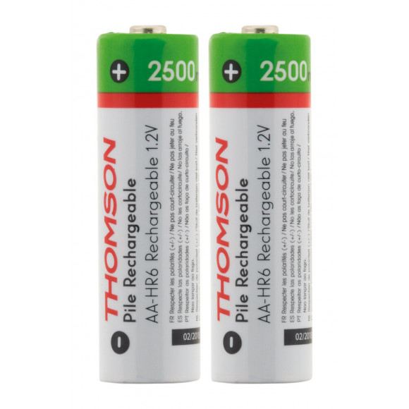 Pack 2x Piles Rechargeables Hr06 Aa 2500 Mah - Thomson