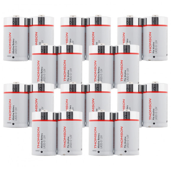 Lot De 40 Piles Alcalines Lr20 D 1,5 V - Thomson