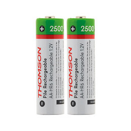 Pack 2x Piles Rechargeables Hr06 Aa 2500 Mah - Thomson
