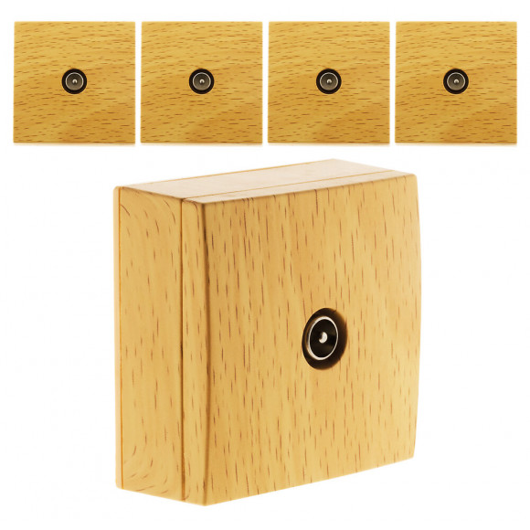 Lot De 5 Prises Tv Ø9,52 Saillie Bel'vue - Hêtre - Bel'vue