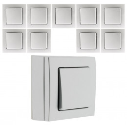 Lot De 10 Va & Vient 10a Saillie Borne Auto Bel'vue - Chrome - Bel'vue