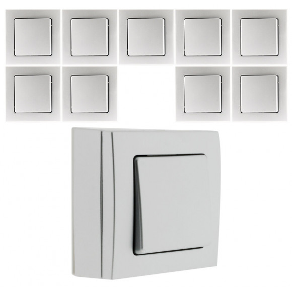 Lot De 10 Va & Vient 10a Saillie Borne Auto Bel'vue - Chrome - Bel'vue