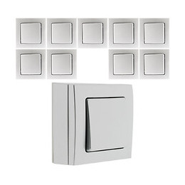 Lot De 10 Va & Vient 10a Saillie Borne Auto Bel'vue - Chrome - Bel'vue