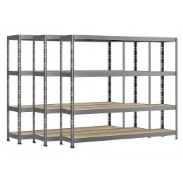 Lot De 3 Étagères Rack - 4 Plateaux - 220 X 50 Cm - Charge Lourde