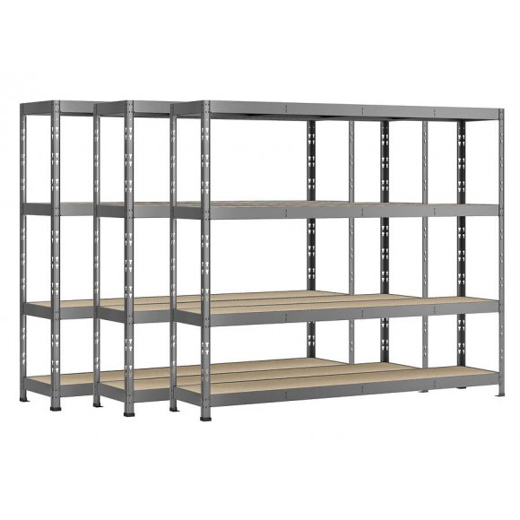 Lot De 3 Étagères Rack - 4 Plateaux - 220 X 50 Cm - Charge Lourde