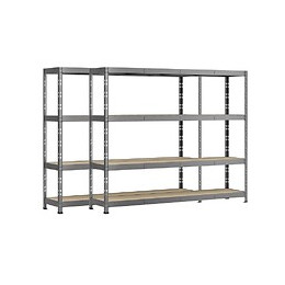 Lot De 2 Étagères Rack - 4 Plateaux - 220 X 60 Cm - Charge Lourde