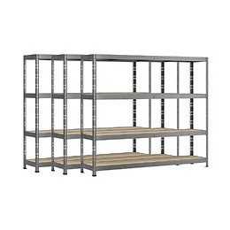 Lot De 3 Étagères Rack - 4 Plateaux - 220 X 50 Cm - Charge Lourde