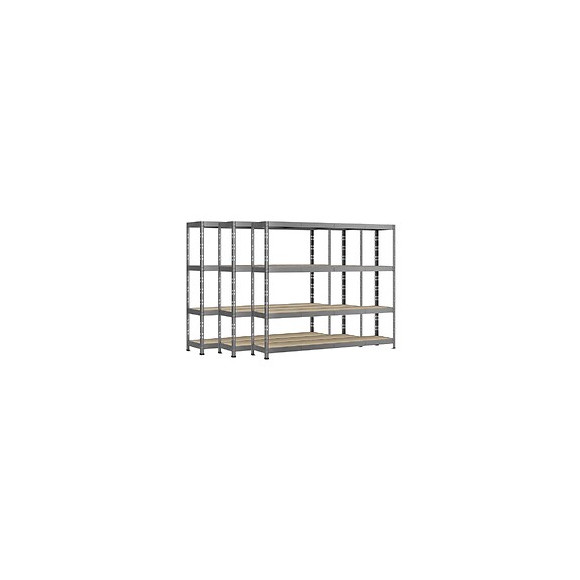 Lot De 3 Étagères Rack - 4 Plateaux - 220 X 50 Cm - Charge Lourde