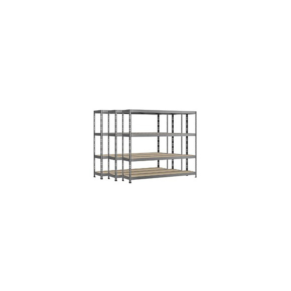 Lot De 3 Étagères Rack - 4 Plateaux - 220 X 40 Cm - Charge Lourde