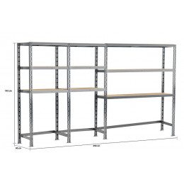 Concept Rangement De Garage - Longueur 290 Cm - 9 Plateaux