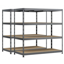 Lot De 2 Étagères Rack - 4 Plateaux - 220 X 80 Cm - Charge Lourde