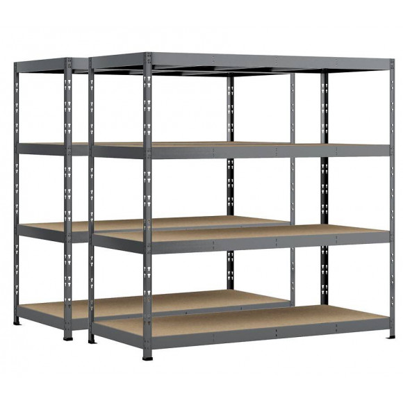 Lot De 2 Étagères Rack - 4 Plateaux - 220 X 80 Cm - Charge Lourde
