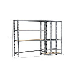 Concept Rangement De Garage Modulö - Longueur 255 Cm - 5 Plateaux