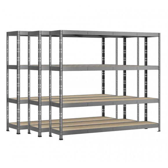 Lot De 3 Étagères Rack - 4 Plateaux - 220 X 40 Cm - Charge Lourde