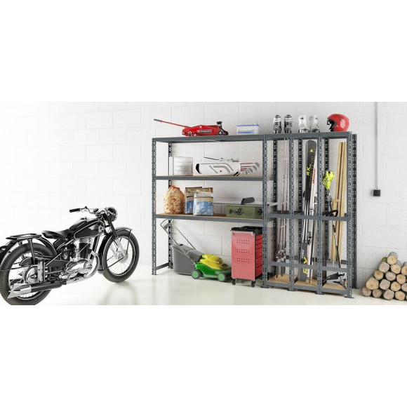 Concept Rangement De Garage Modulö - Longueur 255 Cm - 5 Plateaux